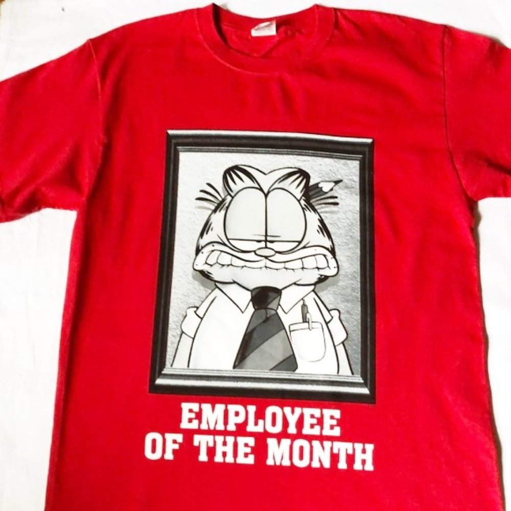 T-shirt Garfield mens new size L cotton Jerzees